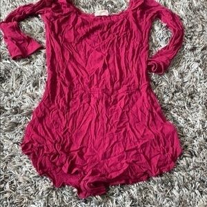 Long sleeve maroon shorts cute romper M LA hearts.
